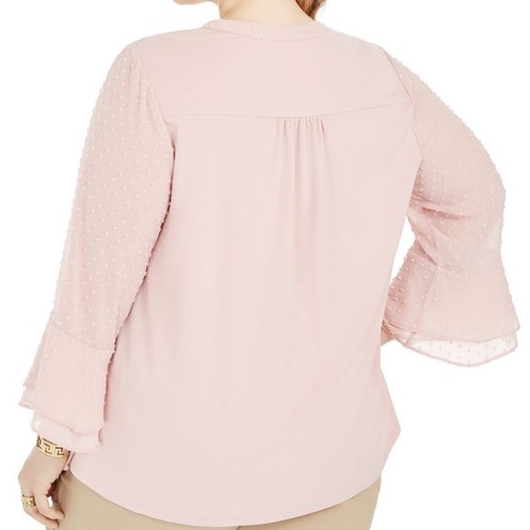 CHARTER CLUB PLUS SIZE DOUBLE RUFFLE PINTUCK TOP - Picture 2 of 3